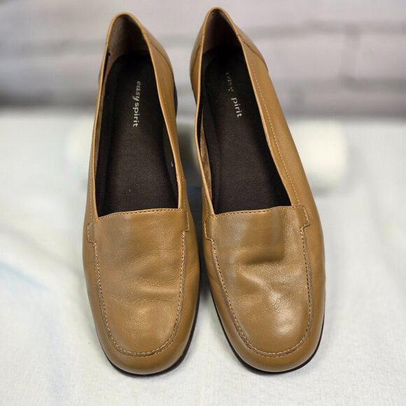 WOMENS EASY SPIRIT CLOSER COMFORT LOAFER SHOE LIGHT BROWN LEATHER SIZE 8 EUC - Picture 7 of 7